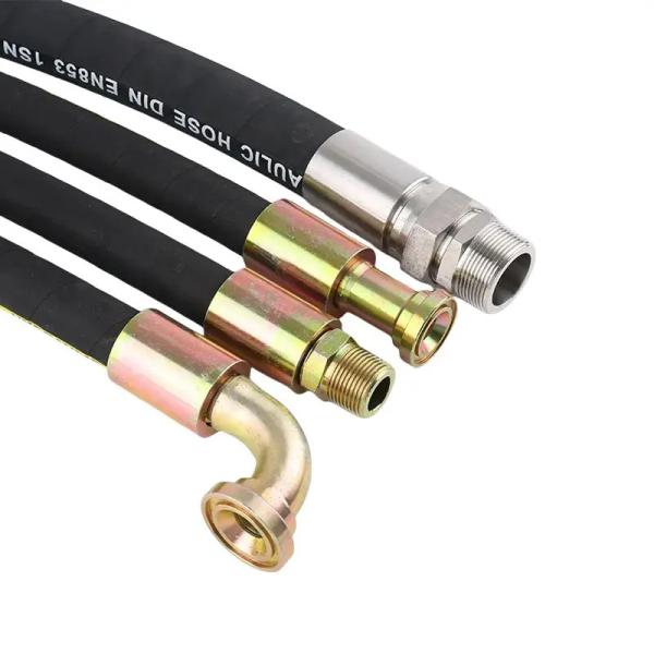 Buy cheap Double Epdm Hydraulic Oil Hose Pipe Fittings Weather Resistant from wholesalers