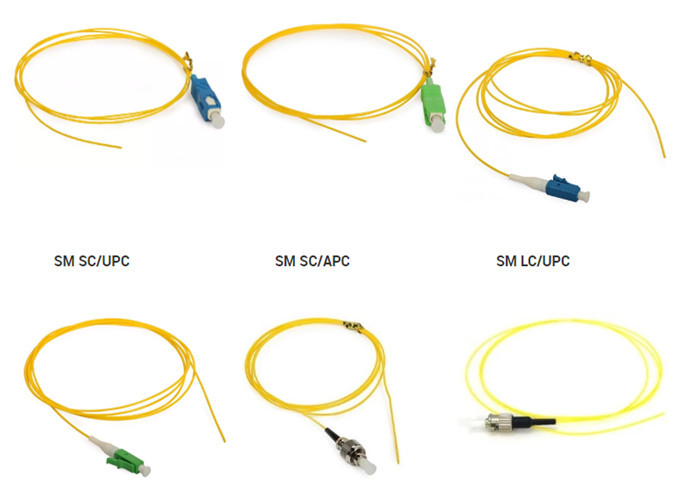 0.5M FC - LC 12 Cores Armored Fiber Optic Pigtail Connector , Lc Pigtail Single Mode