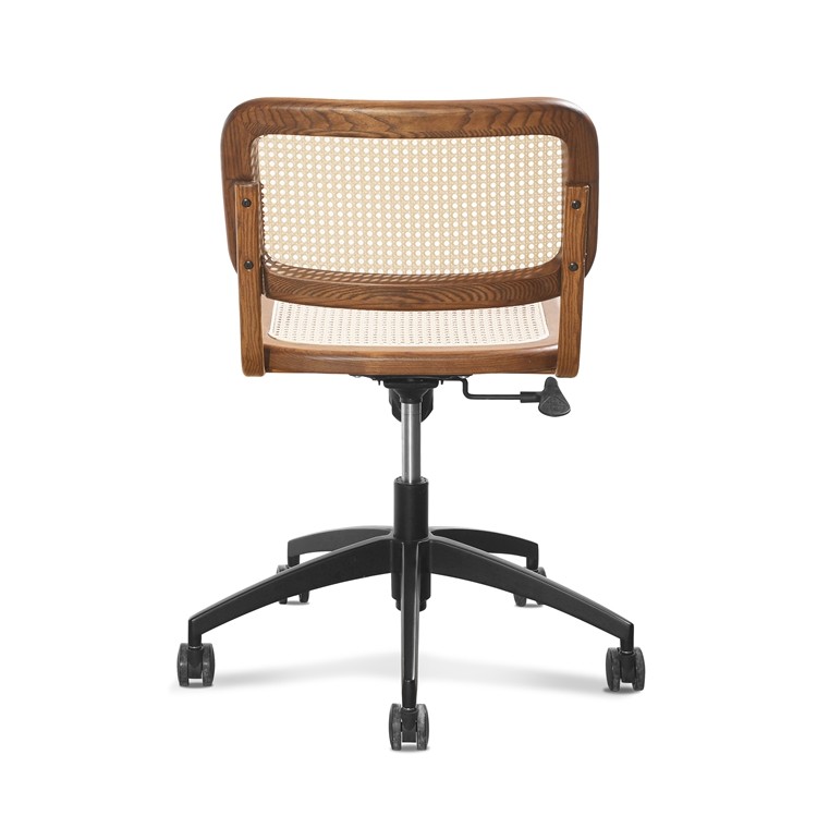 360 Deg 0.121CBM High Quality Executive Cane Leather Office Seat Walnut 3d