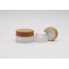 Buy cheap Frosted Clear Cream Cosmetic Jar Container 100g Empty With Bamboo Lid from wholesalers