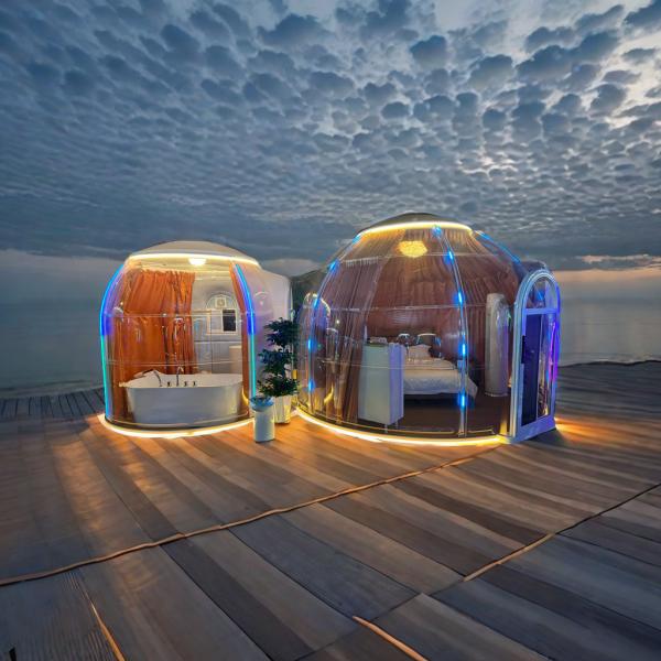 Buy cheap 18.2m2 Gazebo Luxurious Steel Dining Bubble Tent Portable Prefabricated Sunroom from wholesalers