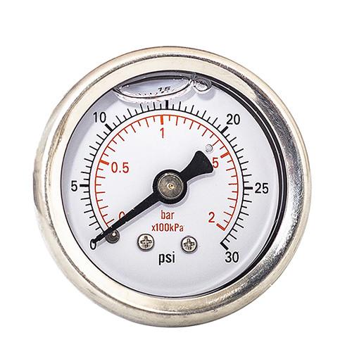 Buy cheap 30 Psi 1.5'' Silicone Oil Filled Pressure Gauge 2 Bar BSPT Connection Gauge from wholesalers