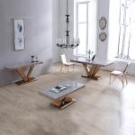 Rose Gold 180x90x75cm SS Dining Tables Durable Marble Dining Room Table