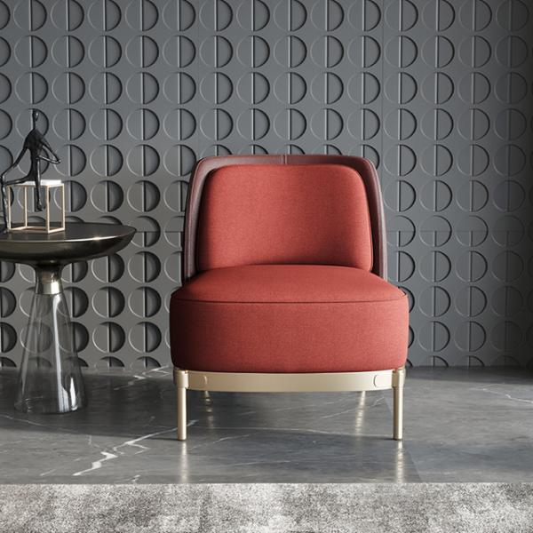 Buy cheap PU Cloth Red Leather Leisure Chairs Filling High Density Sponge from wholesalers