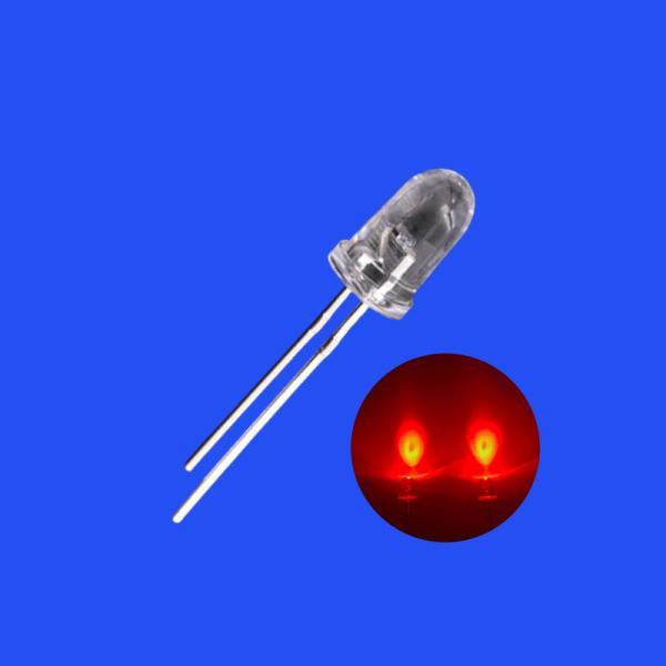 5mm 635nm - 645nm Deep Red Color 24000mcd - 26000mcd 8deg Bullet Head Water