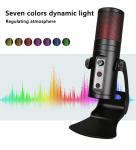 Black USB2.0 Desktop Condenser Microphone With Gain Control