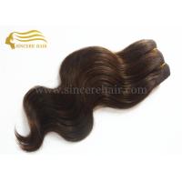 Buy cheap 14" Body Wave Hair Weft Extensions, 35 CM Brown Remy Human Hair Weft Extension product