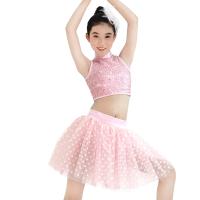 Buy cheap Two Piece Dance Performance Outfits Sequins High Neck Sleeveless Top and Tutu product