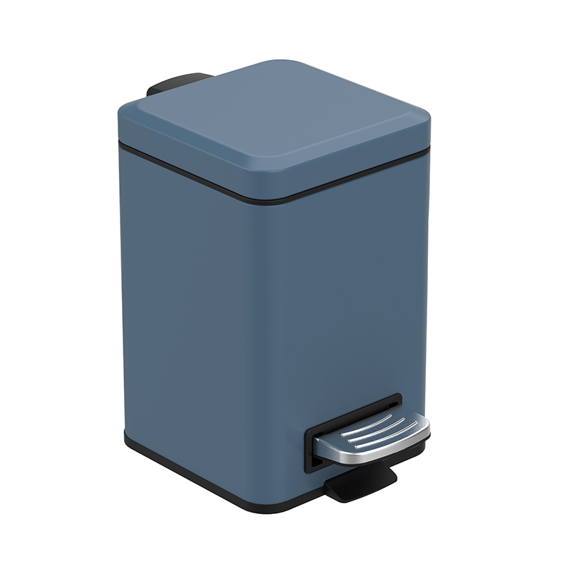 5L Square Foot Pedal Waste Bin Stainless Steel Trash Can Metal Garbage Can for Office Hotel Home Customized