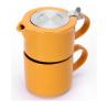 Buy cheap Ceramic teapot set with stainless steel infuser and lid glossy glaze stoneware from wholesalers