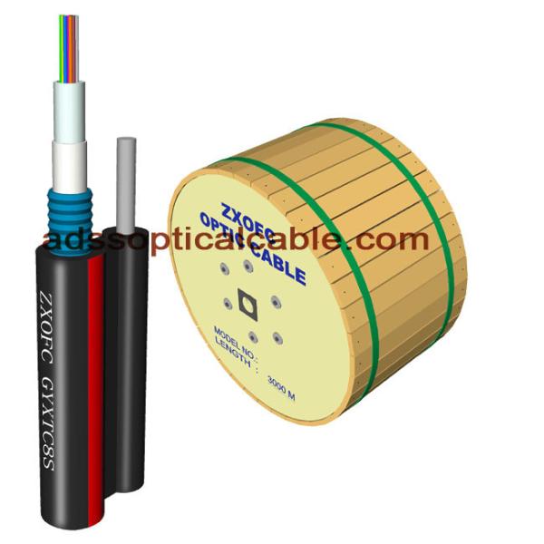 Buy cheap 2 4 6 Core Figure 8 Fiber Optic Cable , SM Aerial Steel Wire Armoured Cable from wholesalers