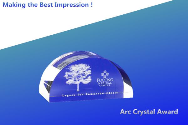 Arc CRYSTAL award/3D laser crystal arc trophy/3D CRYSTAL AWARD/CRYSTAL 3D AWARD