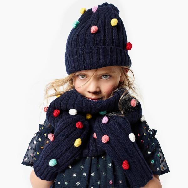 Buy cheap 70 % Nylon / 30 % Wool Knit Hat Scarf Gloves Set , Womens Winter Hat Scarf And Glove Sets With Color Dots from wholesalers