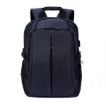 Waterproof Polyester Laptop Bag Backpack With USB Charge Port Black Color