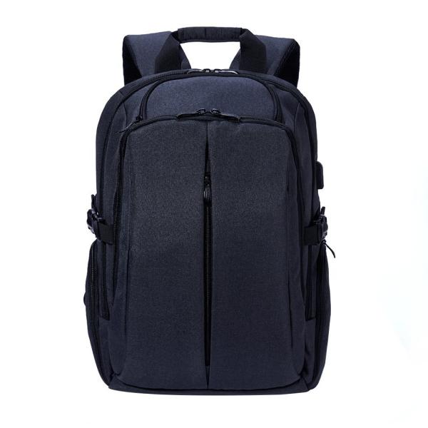 Buy cheap Waterproof Polyester Laptop Bag Backpack With USB Charge Port Black Color from wholesalers