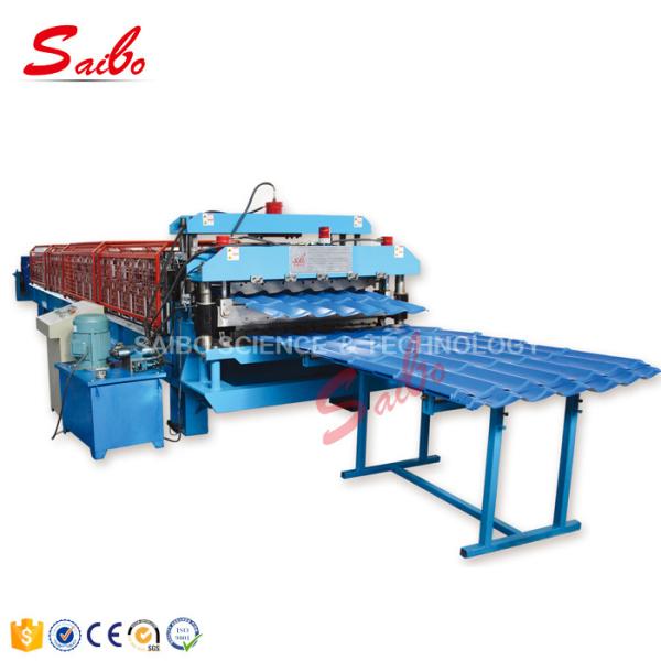 Buy cheap Two Layer Tile Profile Roll Forming Machine 0.35-0.6mm Thickness With 6 Ton Hydraulic Decoiler from wholesalers