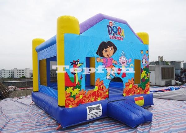 Buy cheap Inflatable Dora House Bouncer Combo , Commercial Jumping Castles for Rent / Hire from wholesalers