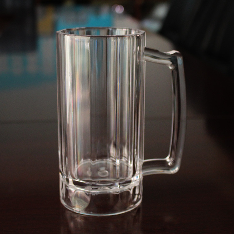 470ml SAN Plastic Beer Glasses 16Oz Customizable Plastic Beer Mug With Handle