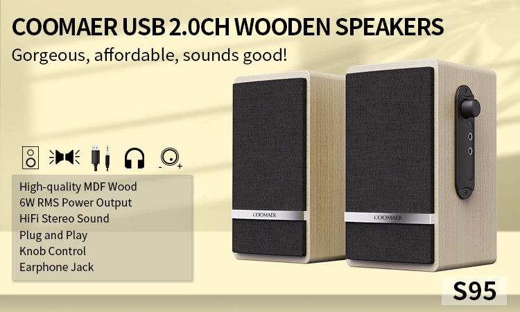 60Hz-20KHz 20W Small Bookshelf Speakers For Tv Knob Control No Distortion