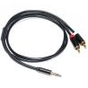 Buy cheap RCA Audio Cable 3.5MM 2-1 Black Metal Shell For Car Audio 0.53M 1M 2M from wholesalers