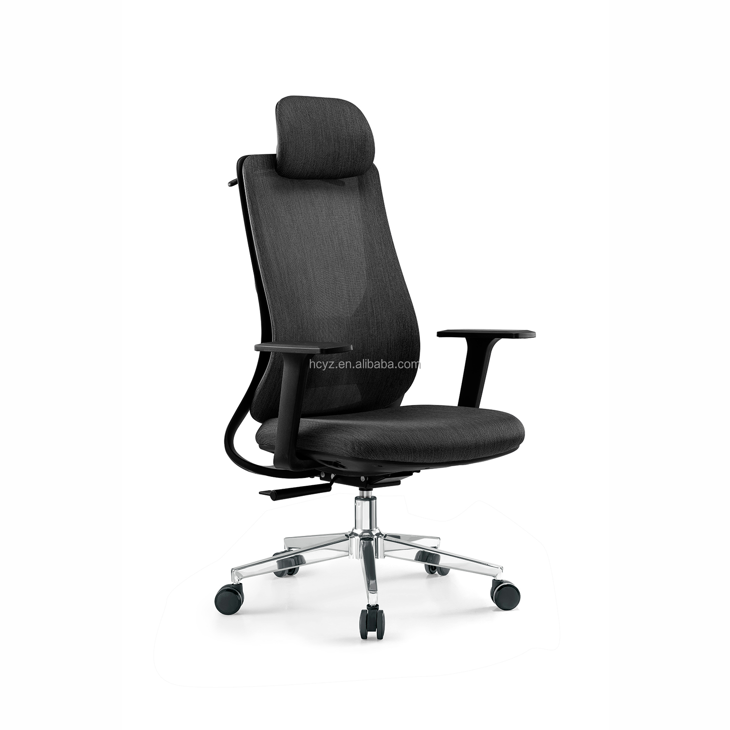 Adjustable Headrest Ergonomic Office Chair with Stainless Steel Backrest and Free Shipping