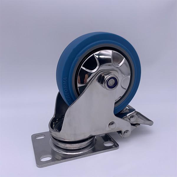 Buy cheap Heavy Duty Rubber Wheel Swivel Lockable Caster Elastic High Rebound 4 Inch from wholesalers