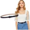 Buy cheap PU Strap Skinny Black Belt Leather 1.8cm Colorful Slim Waist from wholesalers