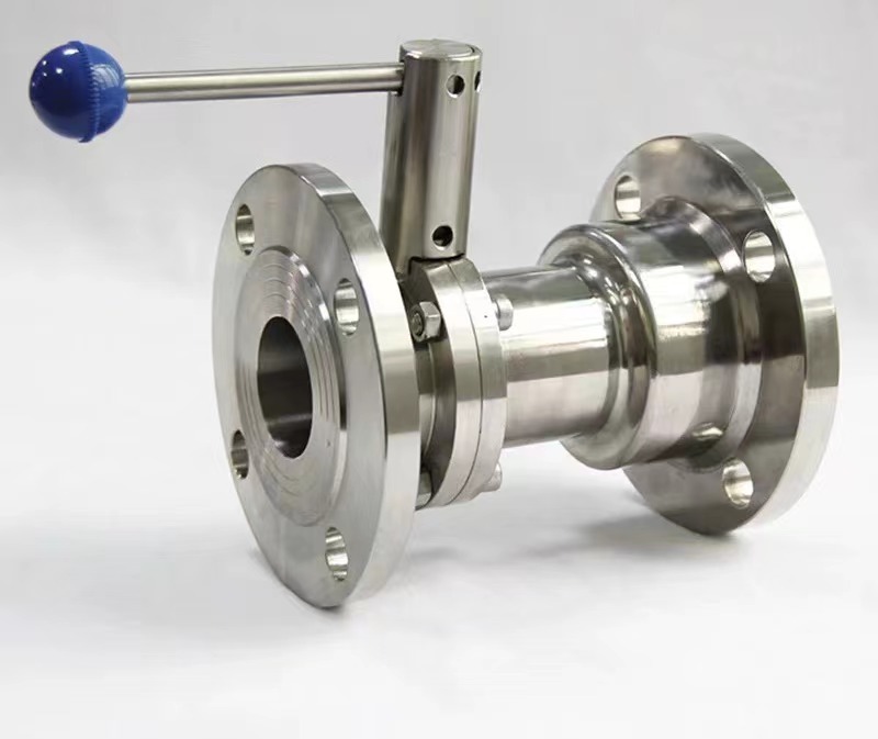 304 Sanitary Welding Butterfly Valve with Non-Negative Pressure Flange Standard Forged