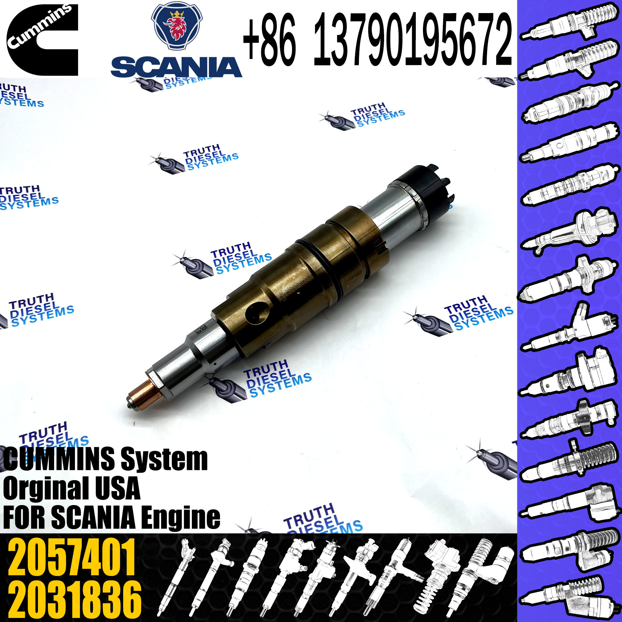 Fuel Injector Assembly 2872544 2086663 2057401 2488244 2872405 203183 Common Rail Injector