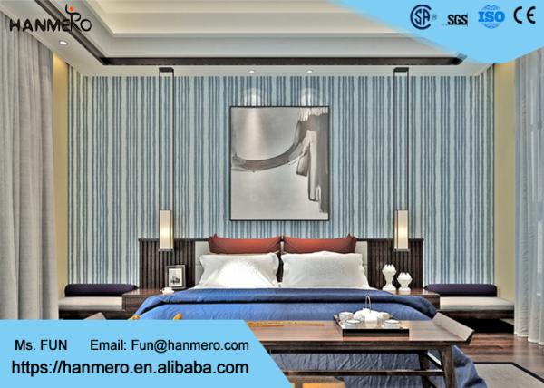 Buy cheap Black And Grey Striped Wallpaper / Contemporary Vertical Striped Wallpaper from wholesalers