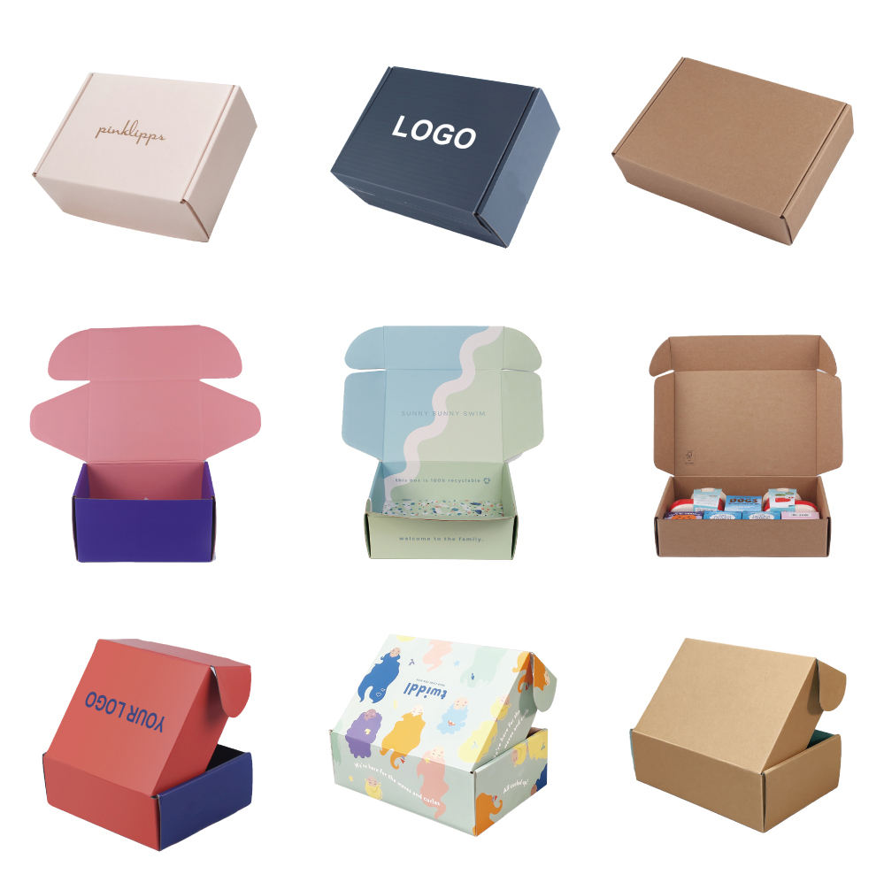Customize Mailer Box Packaging Printing Clothes Apparel Corrugated Wig Boxes with Logo