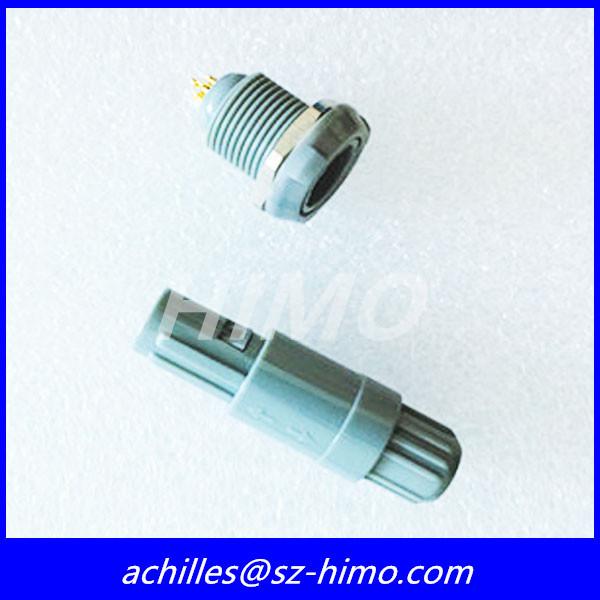 Buy cheap best supplier double key 1P series male and female 2pin Lemo plastic push pull connector with red color from wholesalers