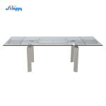 Euro Style Extendable Tempered Glass Dining Tables 900mm For Indoor Usage