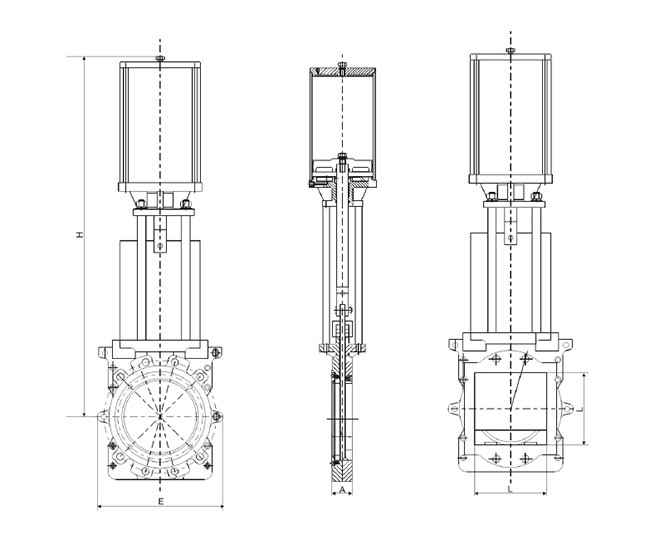 Pneumatic Instrumentation Control Valves Stainless Steel , Square Gate Valve DF Series