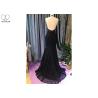 Buy cheap Backless Black Lace Mermaid Prom Dress / Fishtail Waist Beaded Evening Gown from wholesalers