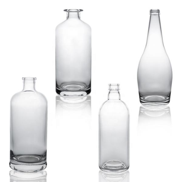 Glass bottle Whisky Glass Vodka Gin Rum bottle with cork 375ml 500ml 700ml 750ml