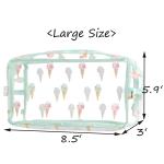Zipper Ice Cream Print PVC Cosmetic Toiletry Bag