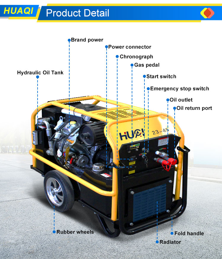 23HP Hydraulic Power Pack Unit for Rescue Service Manual Pull / Electric Start Optional