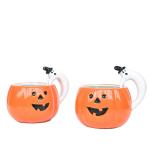 Household Ceramic Pumpkin Mug , Sustainable Halloween Ceramic Cups