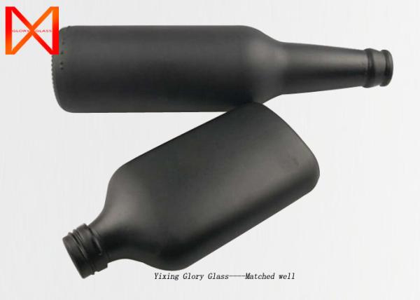 Buy cheap 330ml 500ml Matte Black Empty Glass Bottles for Beer,Gin or Vodka Packaging from wholesalers