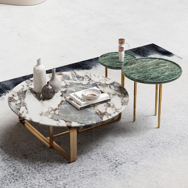 Buy cheap Home Furniture Living Room Coffee Table Save Space Nature Marble Stainless from wholesalers