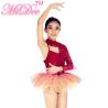 Buy cheap 2 In 1 Asymmetrical Sequined Lace Dance Leotards One Sleeve With Two Tones Childs Tutu Skirt from wholesalers