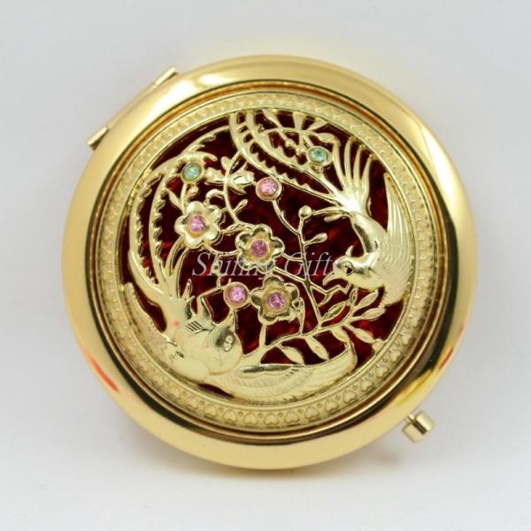 Buy cheap Shinny Gifts Wedding Gifts 3D Flower Gold Plating Cosmetic Makeup Mirror from wholesalers