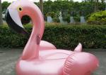 Rose Gold Inflatable Water Toys 0.25mm PVC Flamingo Pool Float For Kids Logo