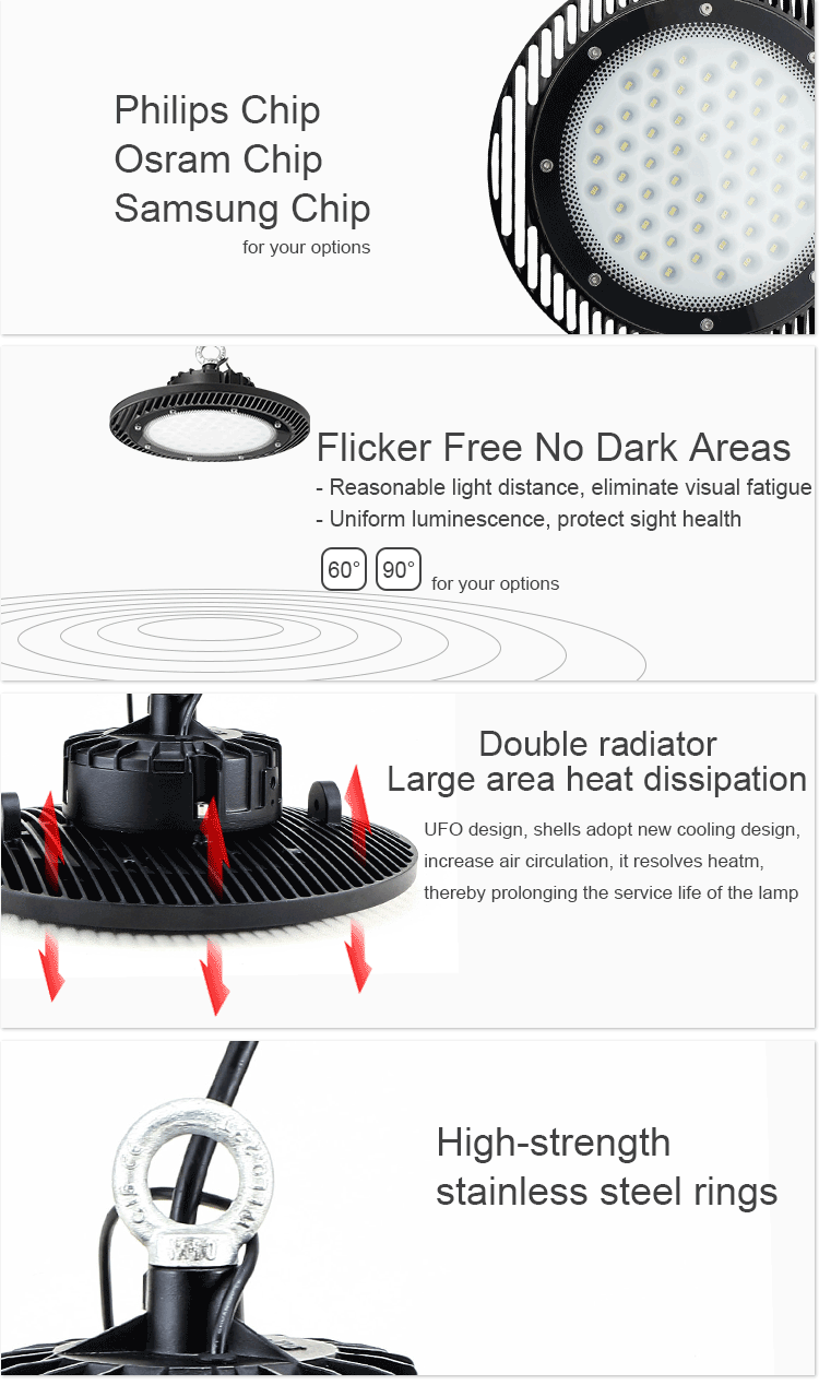 5 Year Warranty 150W 200W Led High Bay Warehouse Lights