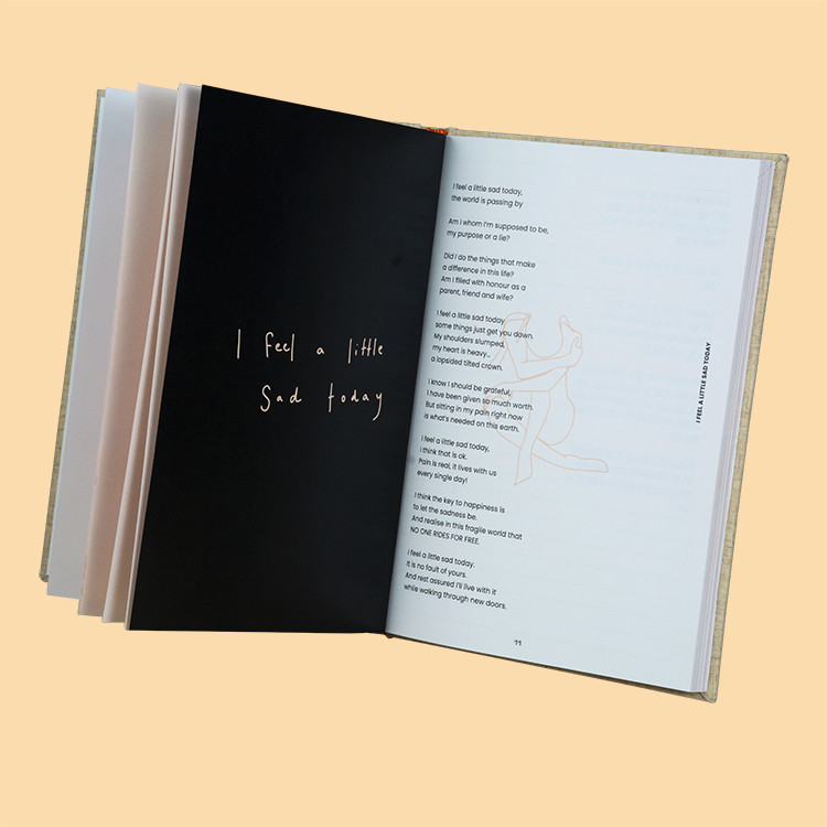 Self Publishing Poem Collect Hardcover Book Printing Custom B5 Linen CMYK Printing