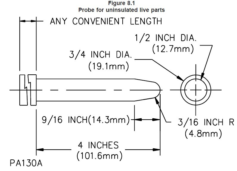 UL507-2006 UL Probe for Uninsulated Live Parts