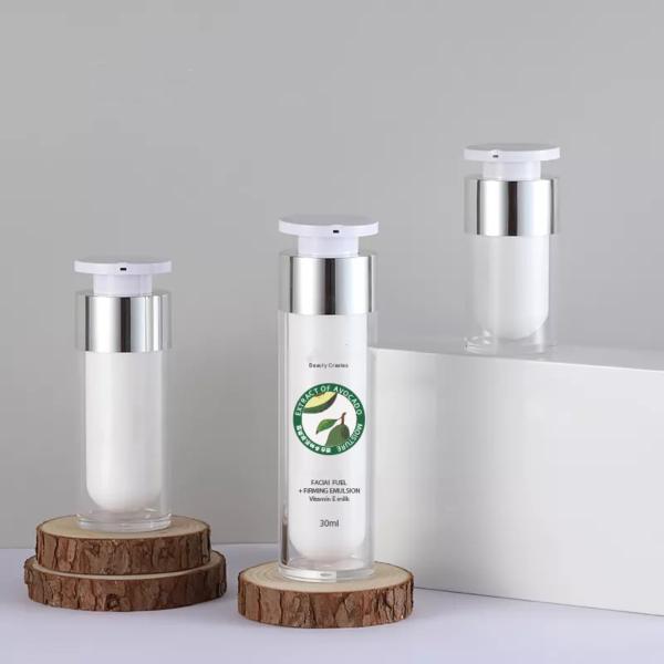 Buy cheap Screen Printing ABS Lock Pump 30ml Airless Bottle Cosmetic Packaging from wholesalers