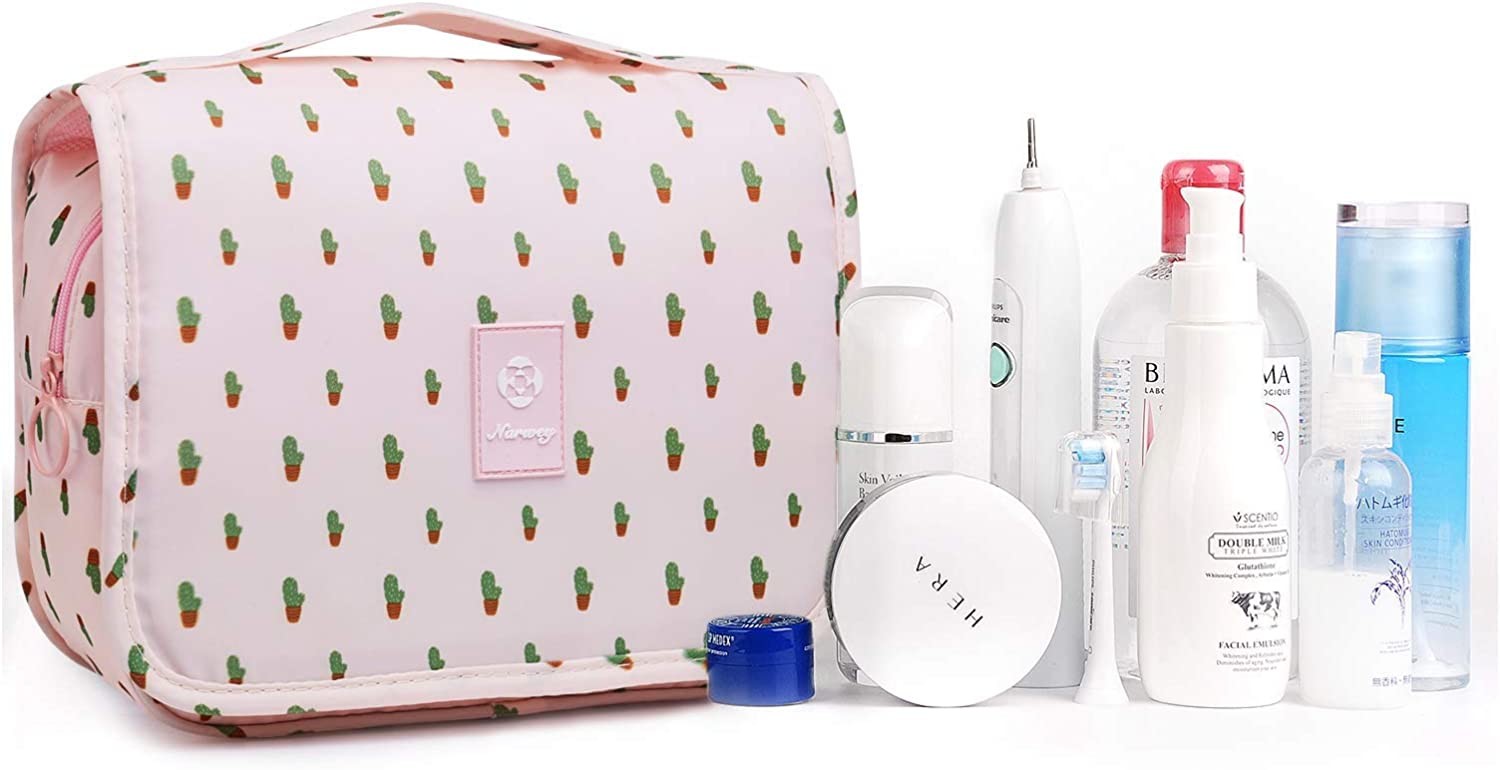Cactus Waterproof Cosmetic Bag Portable Travel Bag Toiletries Makeup Bag for Women