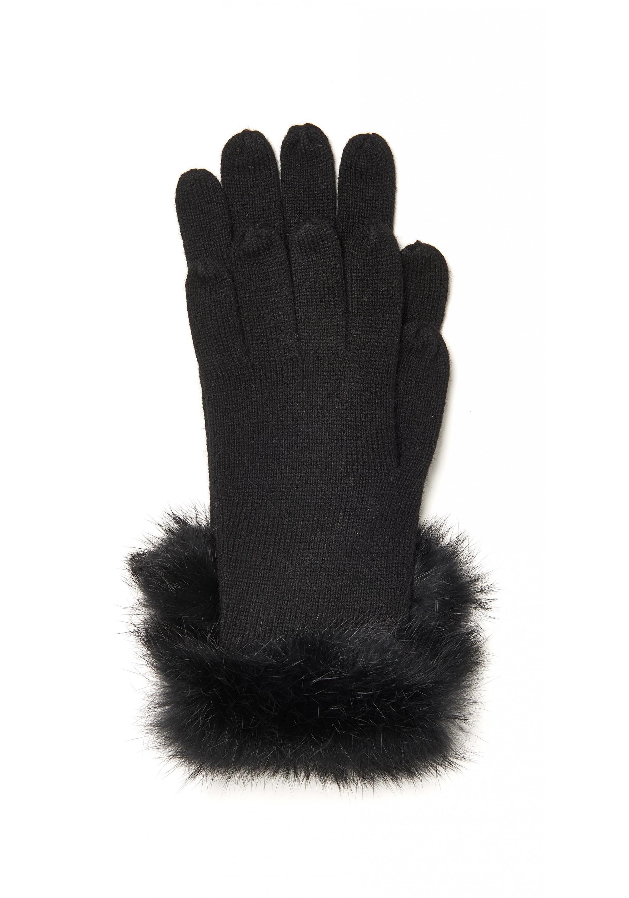 Casual Women Knitted Gloves With Fingers FUR CUFF Easy To Pair Winter Clothes